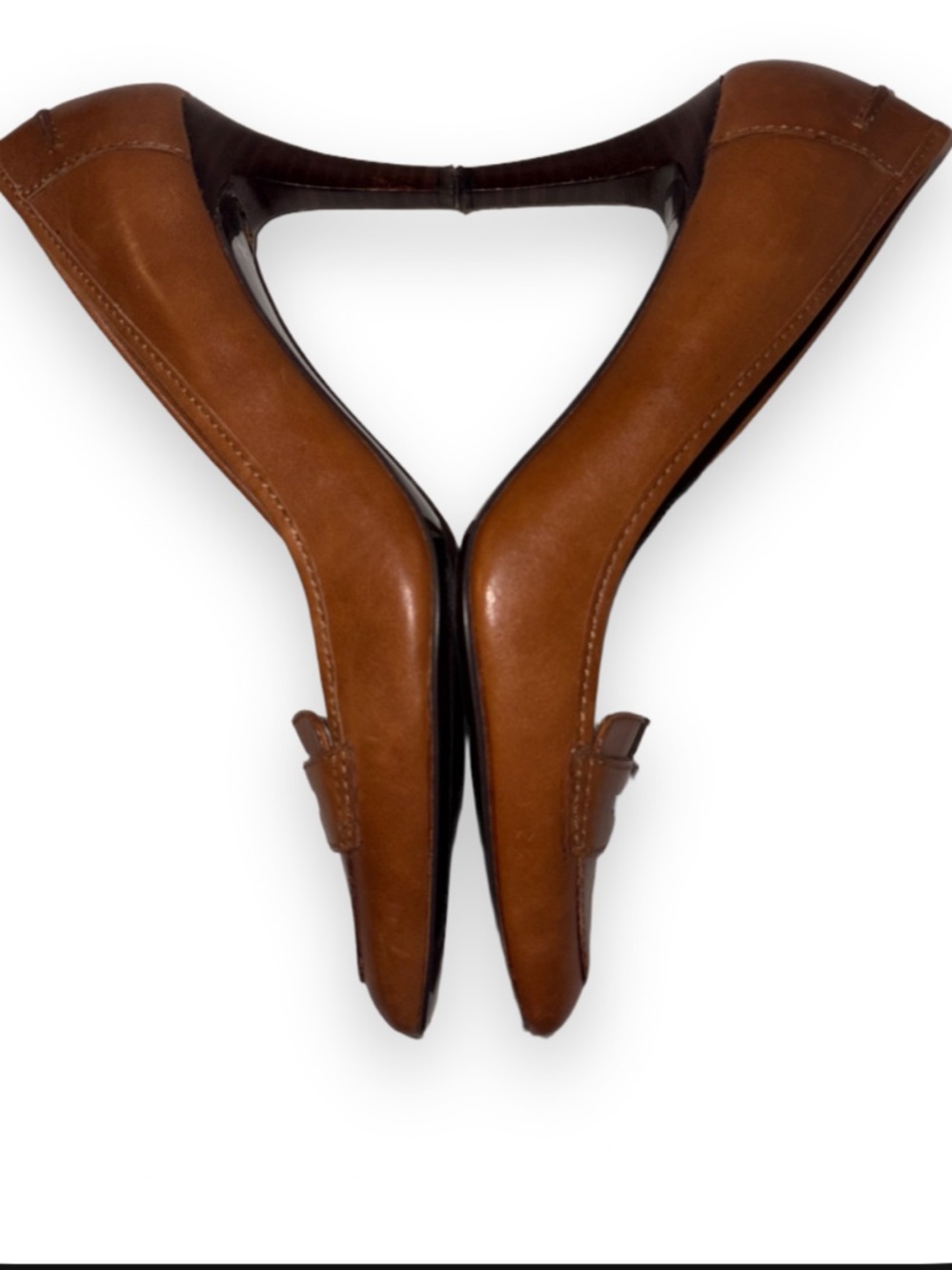 Vintage Lauren Ralph Lauren Brown Penny Loafer Heels 7.5 - Picture 2 of 12
